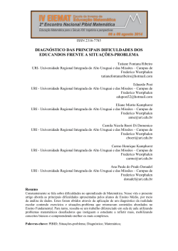 diagnóstico das principais dificuldades dos educandos