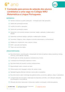 6° ano - Colégio WRJ