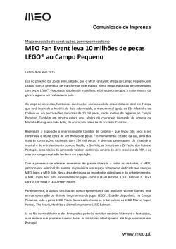 MEO Fan Event leva 10 milhões de peças LEGO