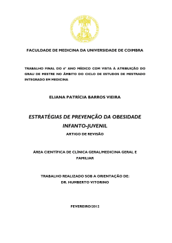 Capa Estratégias de prevenção da obesidade infanto
